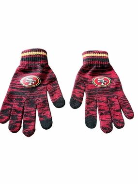 San Francisco 49ers Knit Touchscreen Gloves - Red & Black